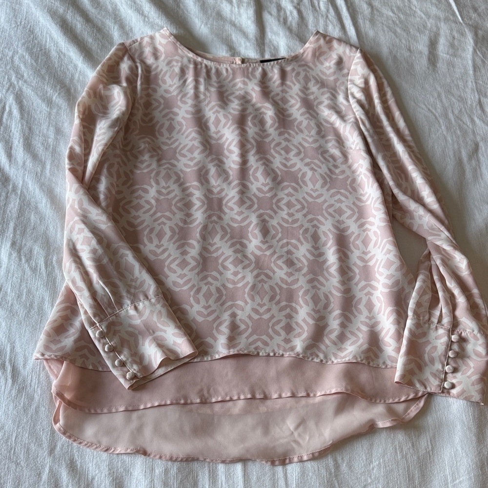 The Limited Pink White Pattern Blouse